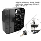 Pet grooming tool storage box with holes, black plastic organizer for combs scissors