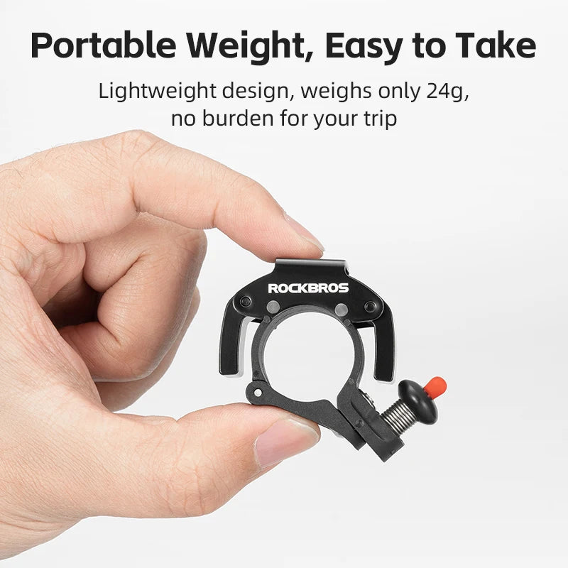 ROCKBROS Cycling Bell Classical Stainless Black Red Horn Bicycle Handlebar Bell Horn Crisp Sound Bike Horn Bells Accessories