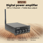 BT210 TPA3116D2 HiFi 2.1 Full Digital Audio Power Amplifier 50W*2+100W Bluetooth 5.0 tonal treble and bass adjustment