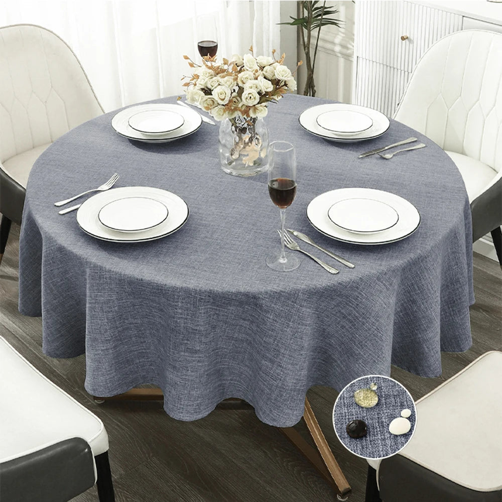 Waterproof Round Tablecloth for Round Dining Table Decorative Rustic Wipeable Table Cover Indoor Outdoor Use for Holiday Wedding