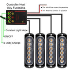 Car Front Grille Lighting 12V 24V Police LED Emergency Strobe Warning Lights Fireman Flash Beacon Yellow White Signal Lamp