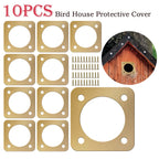 10Pcs Bird House Protective Cover 1/2 Inch Opening Rustproof Copper Bluebird House Predator Guard with Screw for Outdoor, Houses