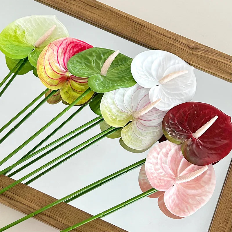 5/10/20pcs 3D Printed Anthurium Artificial Flower Flamingo Palm Wedding Hall Layout Wedding Home Decoration Artificial Flower