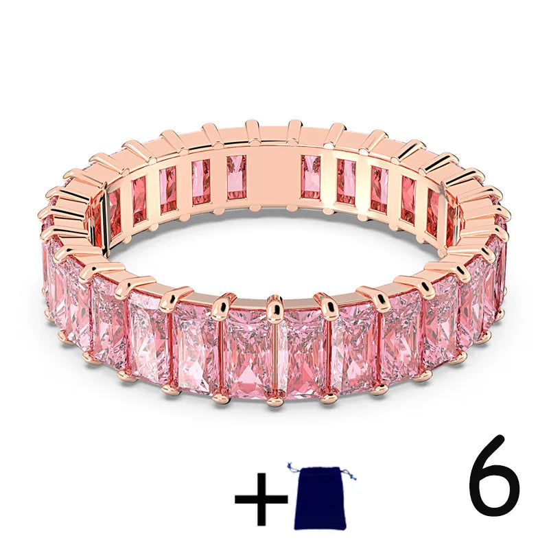 2025 New Dopamine Zircon Couple Ring Suitable for Rainbow Color Candy Theme Daily Dressing Party Party Party Preferred