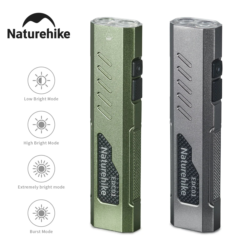 Naturehike EDC Flashlight 1500 Lumens Ultra-Compact Rechargeable Flashlight Outdoor Hiking Climbing Fishing Camping Flashlight