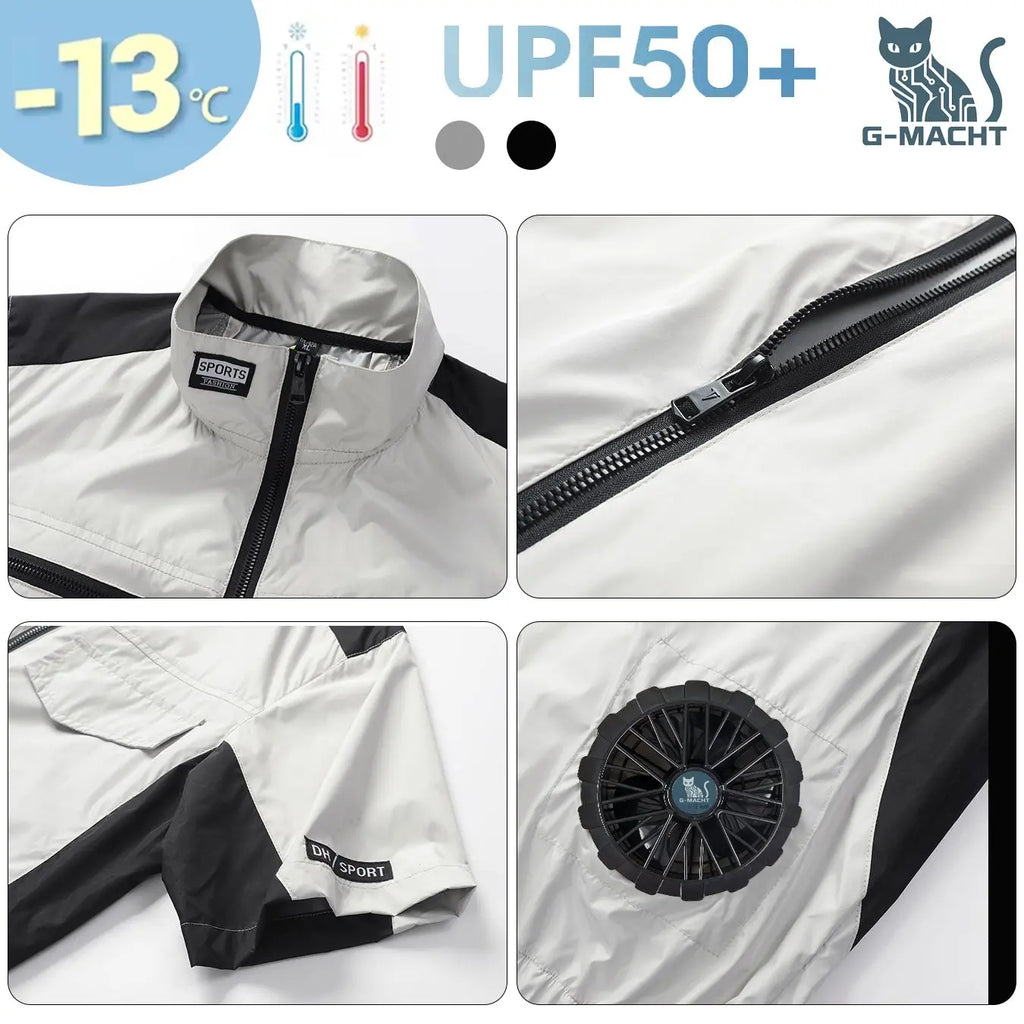 G-MACHT Summer Cool Vest Wearable Cooling Fan Vest Air-conditioned Clothes Usb Cooling For Outdoor Work Fishing Short Sleeve