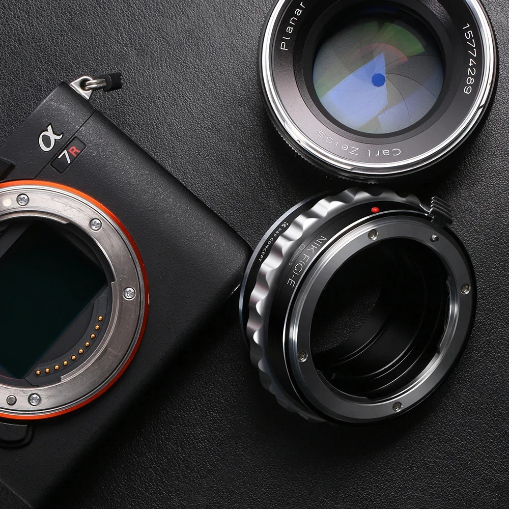 K&F CONCEPT Lens Mount Adapter for Nikon G/F/AI/AIS/D Lenses to Sony E for Sony NEX-3 NEX-5 NEX-5R NEX-5N NEX-7 A7R Camera Body