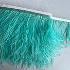 Ostrich Feathers Trim 13-18CM 5-7inch Feather Plumes Ribbon Selvage For DIY Wedding Dress Decoration Crafts Accessories