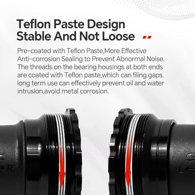 T47 Threaded Bottom Bracket for Road Bikes Ceramic/Steel Bearings Smooth Pedaling 68/77/85.5mm Axle Compatibility 24mm & DUB