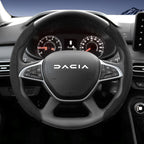 Suitable for Dacia Sports Suede Steering Wheel Cover, Split Snap-On Anti-Slip Style, for Models Such as Sandero Stepway, Duster, Jogger, Bigster, Spring, Electric, Cargo, Logan, Etc., in Black, Brown, Mocha, and Red Co
