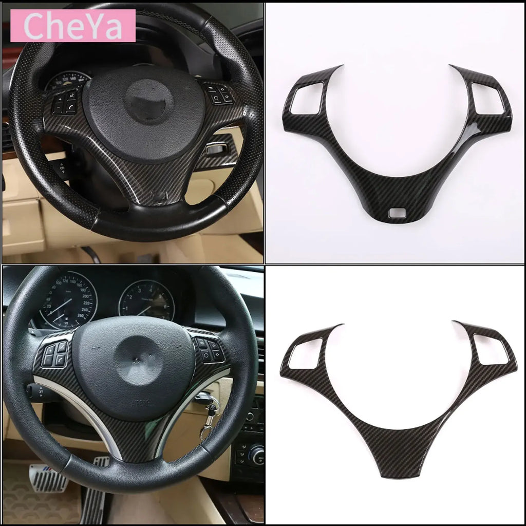 cheya Car Steering Wheel Button Decoration Frame Trim for BMW 1 3 Series E82 E84 E87 E90 E92 E93 2004-2012 Interior Accessories