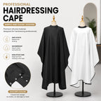 Barber Hair Cutting Cape with Silicone Neck Collar, Black or White Salon Hairdressing Gown