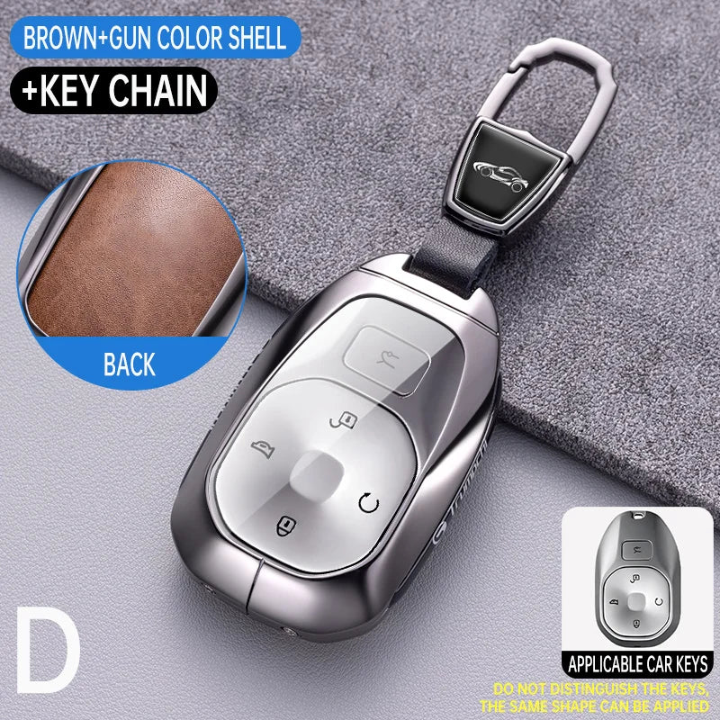 Car Zinc Alloy Key Case Holder Cover For GAC Trumpchi GS7 GS8 GM8 GS5 GA6 GM6 GN8 Empow J15 J16 2023 2022 5Buttons Key Shell