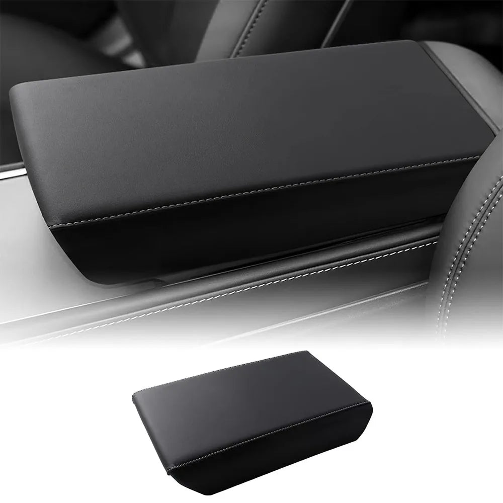 For 2025 2026 Tesla Model Y Juniper Model 3 Highland Leather Armrest Box Cover Car Center Console Lid Interior Accessories