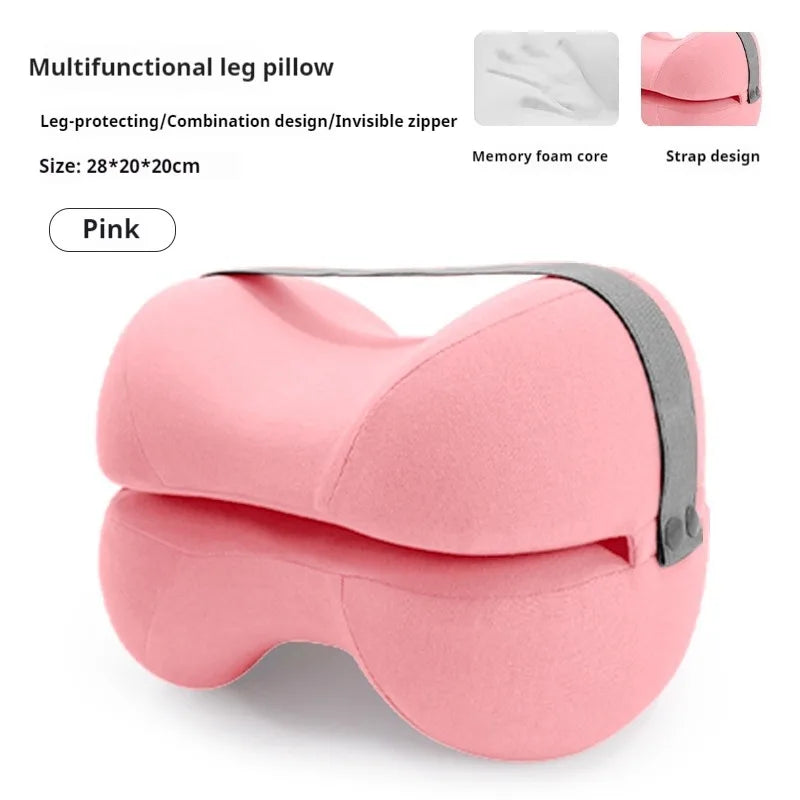 Contoured Knee Pillow for Side Sleepers, Cooling Memory Foam Leg Spacer 1pc 50x30cm