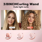 Mini Hair Curling Iron 9mm Curler Wand Professional Curly Tongs Ceramic Electric Salon Styling Tool Small Crimping Iron