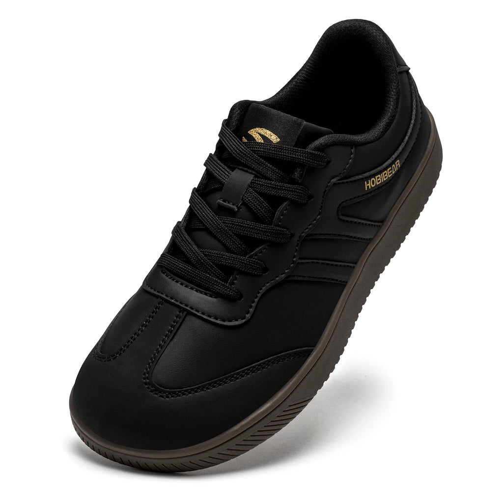 HOBIBEAR Unisex Wide Toe Shoes Artificial Leather Sneakers Casual Lace Up Retro Fashion Shoes for Women Men
