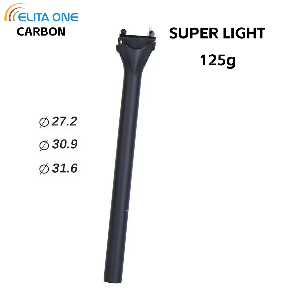 ELITAONE Carbon Bicycle Seat Post 135g Lightweight 27.2/30.9/31.6mm Unidirectional Matte Road And MTB Bike Seatpost 63C