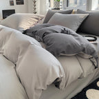 Luxurious Washed Cotton Duvet Set - Soft Comforter & Pillowcase 220x240