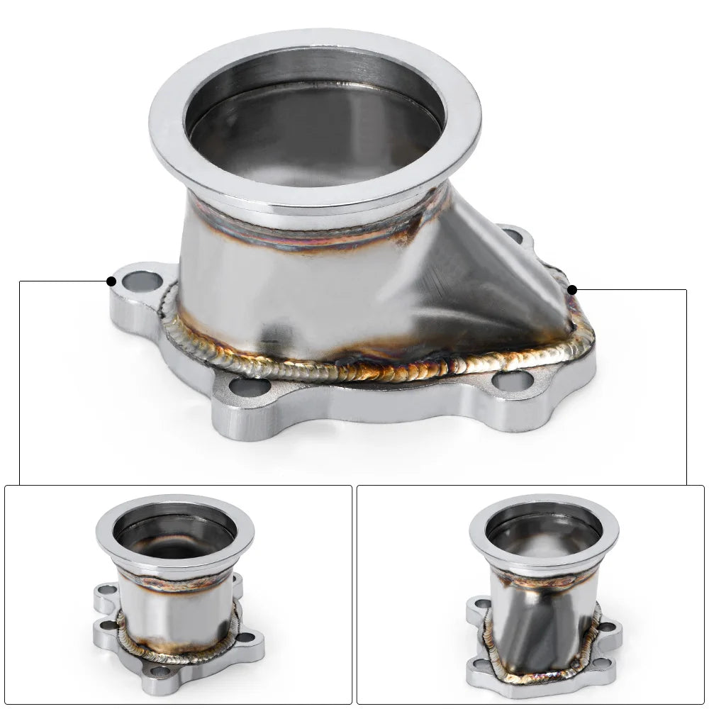 PQY - Stainless Steel Adapter for T25 T28 GT25 GT28 2.5" 63mm V-band Clamp Flange Turbo Down Pipe Adapter PQY4833
