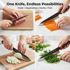 Premium 7.5 Inch Chef Knife Ultra Sharp – Hammered High Carbon Stainless Steel Non-Slip Wenge Wood Handle for Home Kitchen