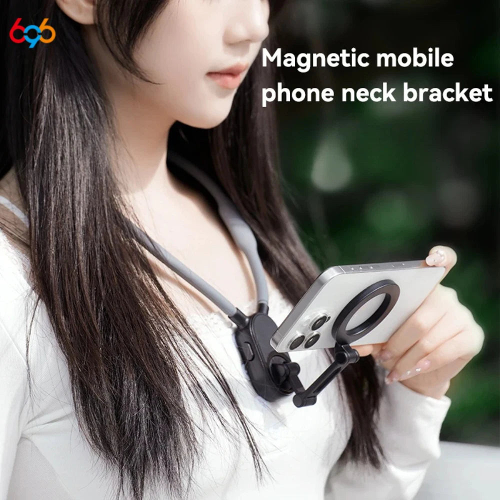 Silicone Magnetic Neck Halter Mobile Phone Holder For IPhone 16 15 14 13 For For Samsung FOR Xiaomi Selfie Stand Bracket