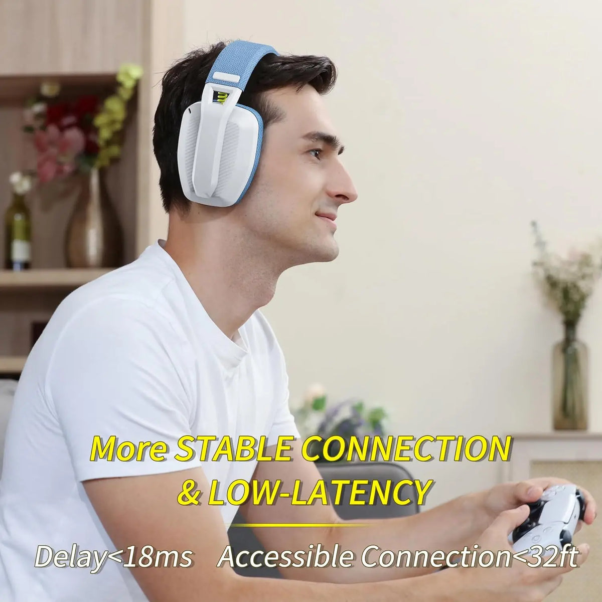 BINNUNE BW06 Bluetooth Headsets Gamer with Mic Wireless 2.4GHz Gaming Headphones with Microphone for PS5 PS4 PC Mac Playstation