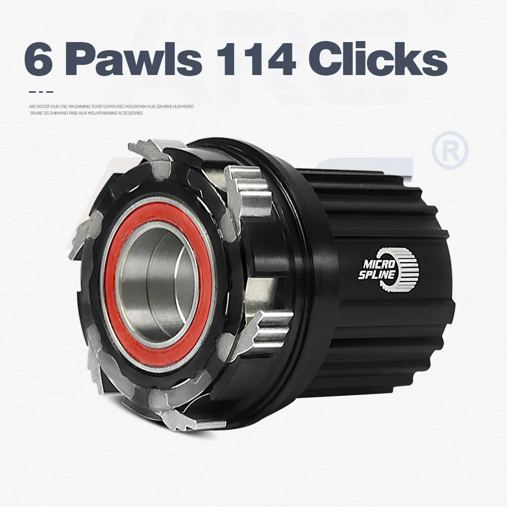 ARC MT009 Rear Hub 4in1 BOOST 10x135 12x142 12x148 MTB XC Gravel E Bike Bicycle Hub 28H 32H HG XD MS-Micro Spline 12V 6 Pawl