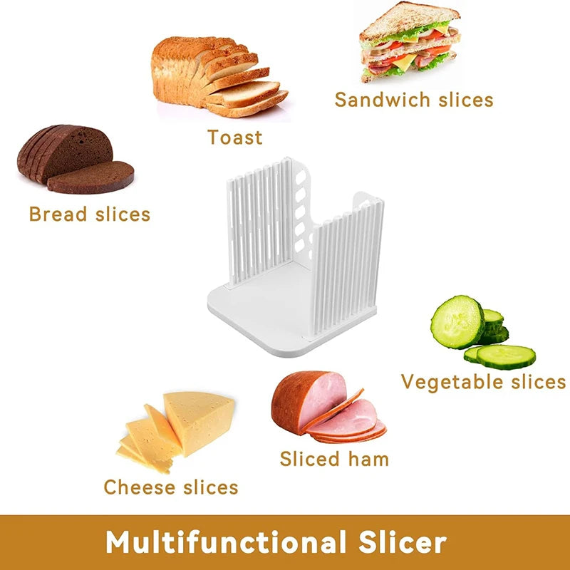 Foldable Bread Slicer Guide for Toast & Loaf Cutting Stand, Homemade Bread Slicing Tool