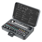 Galacok 40 in 1 Magnetic Ratchet Screwdriver Set, Multi-functional Wrench Set with 180° Adjustable Handle S2 Bits and Socket Set