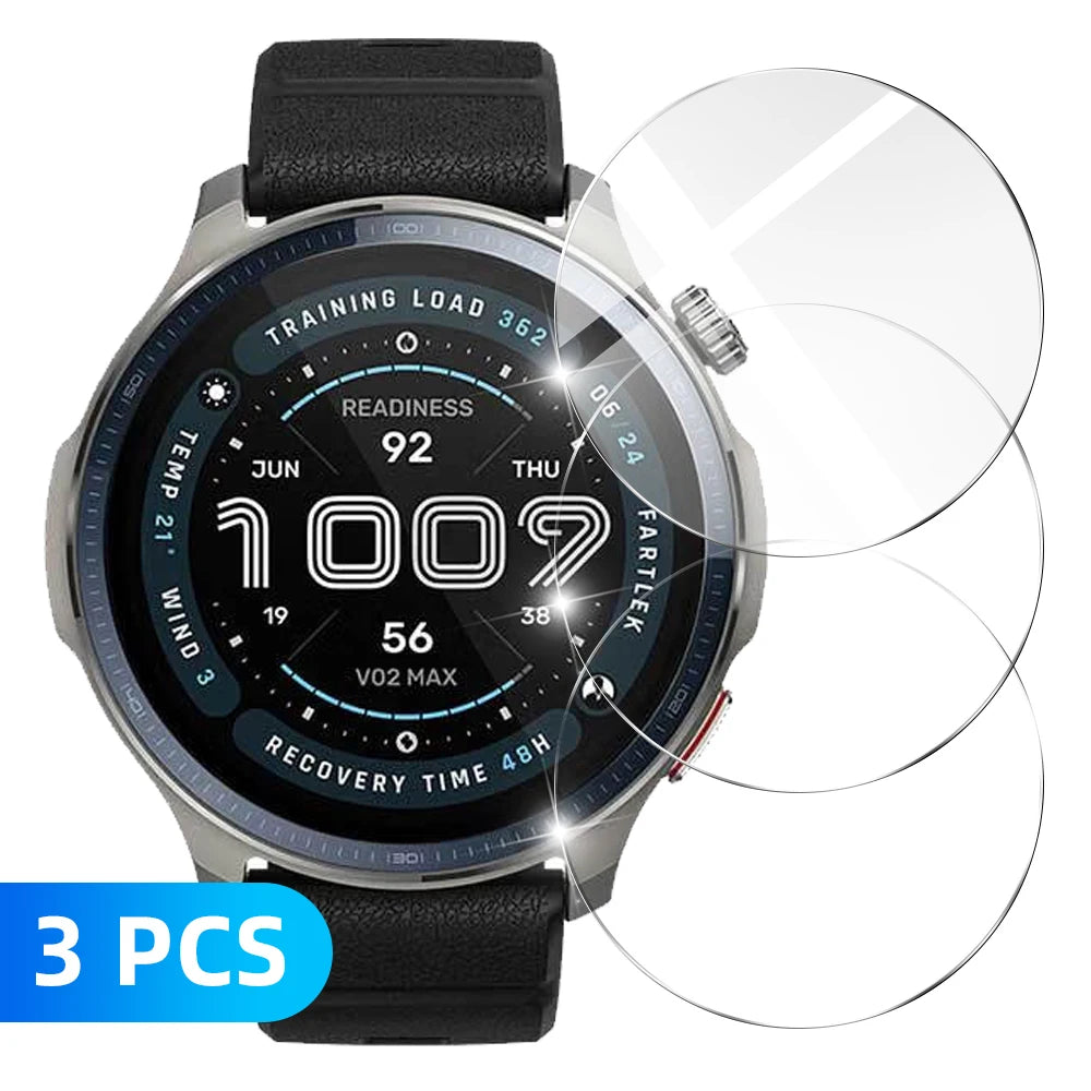 9H Tempered Glass for Amazfit Balance 2, Premium Screen Protector Durable HD Clear Anti-scratch Protection Film Accessories