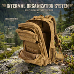24L Tactical Backpack with Molle Webbing, Unisex Outdoor Hiking Camping Travel Daypack