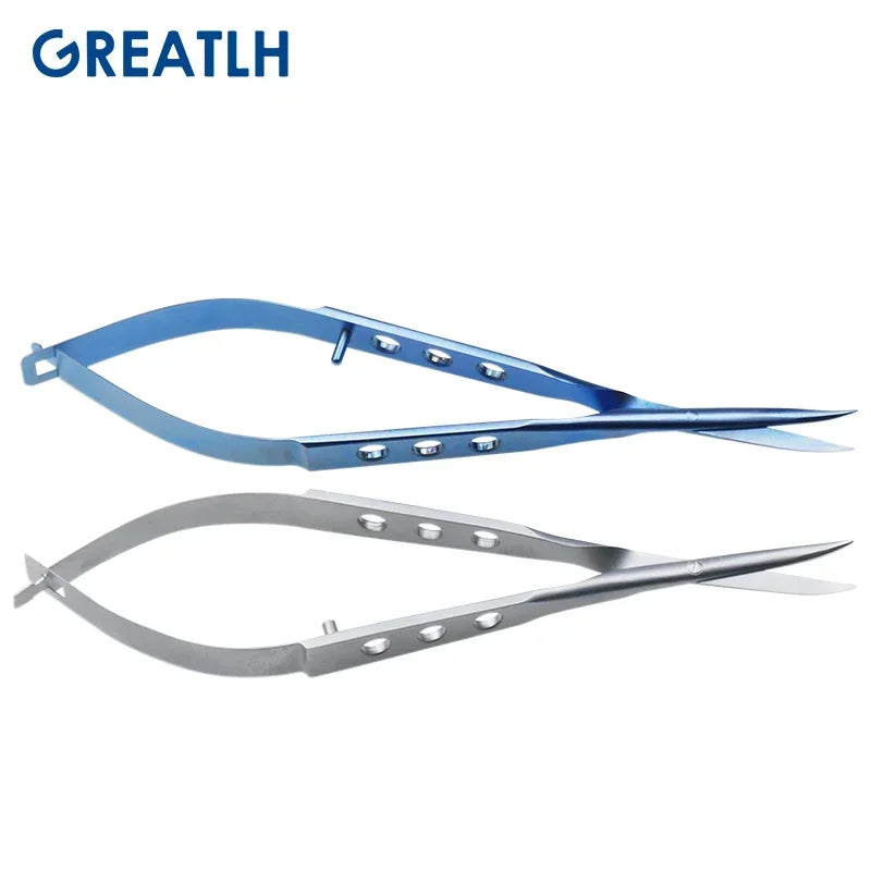 Autoclavable Ophthalmic Conjunctival Scissors Blunt Curved Tip, Stainless Steel or Titanium 1pc
