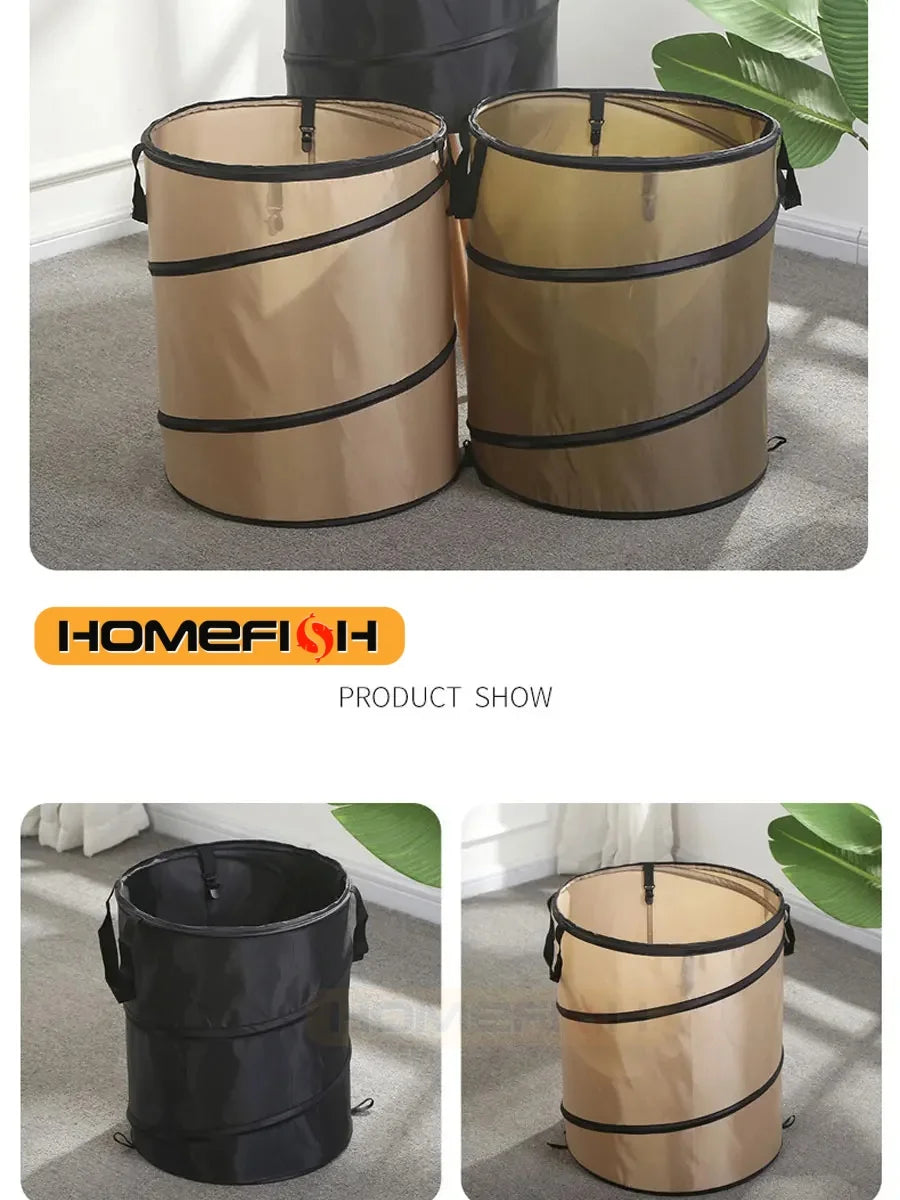 1pc Pop-up Trash Can, Outdoor Portable Camping Folding Trash Can Camping Trash Can Gardening Garden Garbage Bag Garden Leaf Buck