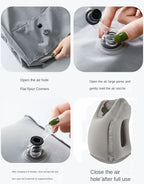 Flocked Inflatable Air Cushion Travel Pillow Headrest Chin Support Cushions for Airplane Plane Car Office Rest Neck Nap Pillows