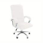 3pcs/set Velvet Plush Stretch Computer Office Chair Cover With Armrest Cover, Solid Color Spandex Armchair Slipcover, Removable