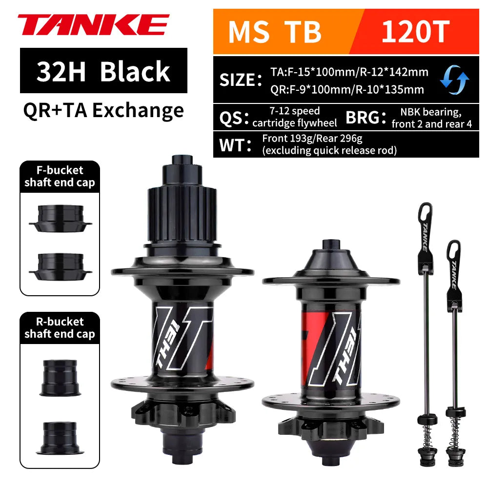 TANKE-MTB Hub Sealed Bearing,for Bicycle 8,9,10,11,12 Speed Mountain Bike Disc Brake,32 Holes,36 Holes,6 NBK Cubo,Aluminum Alloy