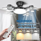 E27 Fan Light 2-in-1 60W  Drone Design Ceiling Fan Light with Remote Control AC85-265V Fan Lighting Bulb for Home Restaurant