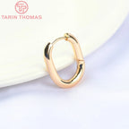 (5562)4PCS 16x20.5MM 24k Gold Color Brass Oval Earrings Hook DIY High Quality Jewelry Making Findings Accessories Wholesale