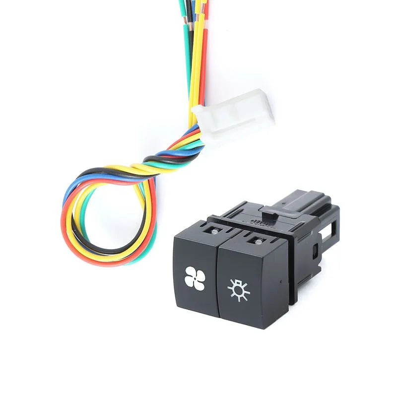 1 PC Green LED Car Dual Switch Fog Lights Radar Power Supply LED DRL Headlight On Off Switch Button Fit for Nissan X-TRAIL 2023
