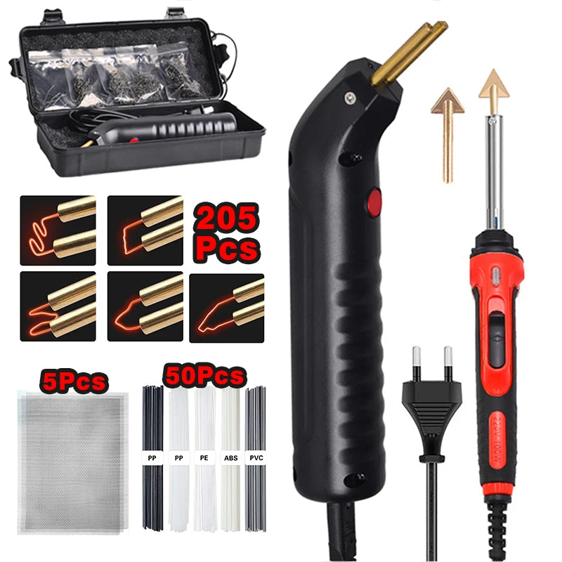 100W Plastic Welding Machine Kit Automotive Bumper Crack Repair Gun With Iron Hot Stapler Welding Soldering Iron Garage Tool