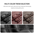 Auto Key Shell Fob For Audi A4 A4L A5 Q5 Q7 TT TTS 8S B9 2016 2017 2018 Leather Car Remote Key Case Cover Keychain Accessories