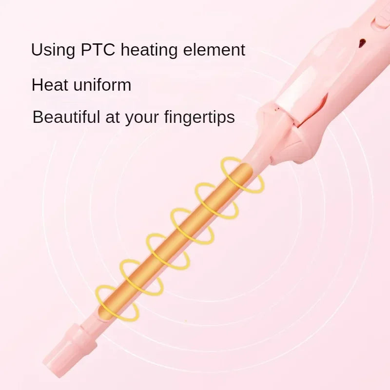 Mini Hair Curling Iron 9mm Curler Wand Professional Curly Tongs Ceramic Electric Salon Styling Tool Small Crimping Iron