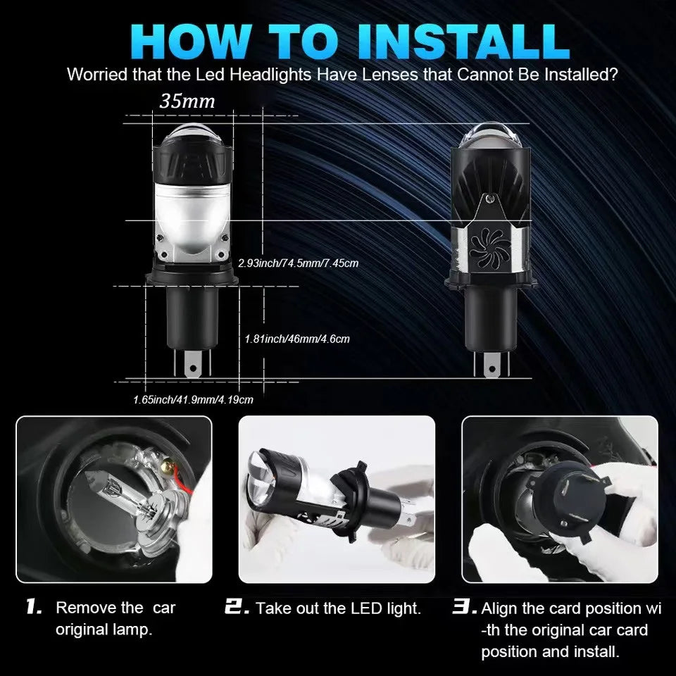 H4 Lenses LED Lamp H4 Led Canbus Car H4 LED Headlights H4 Mini Projector Led For Motorcycle Headlight H4 Led Car Headlight Bulb