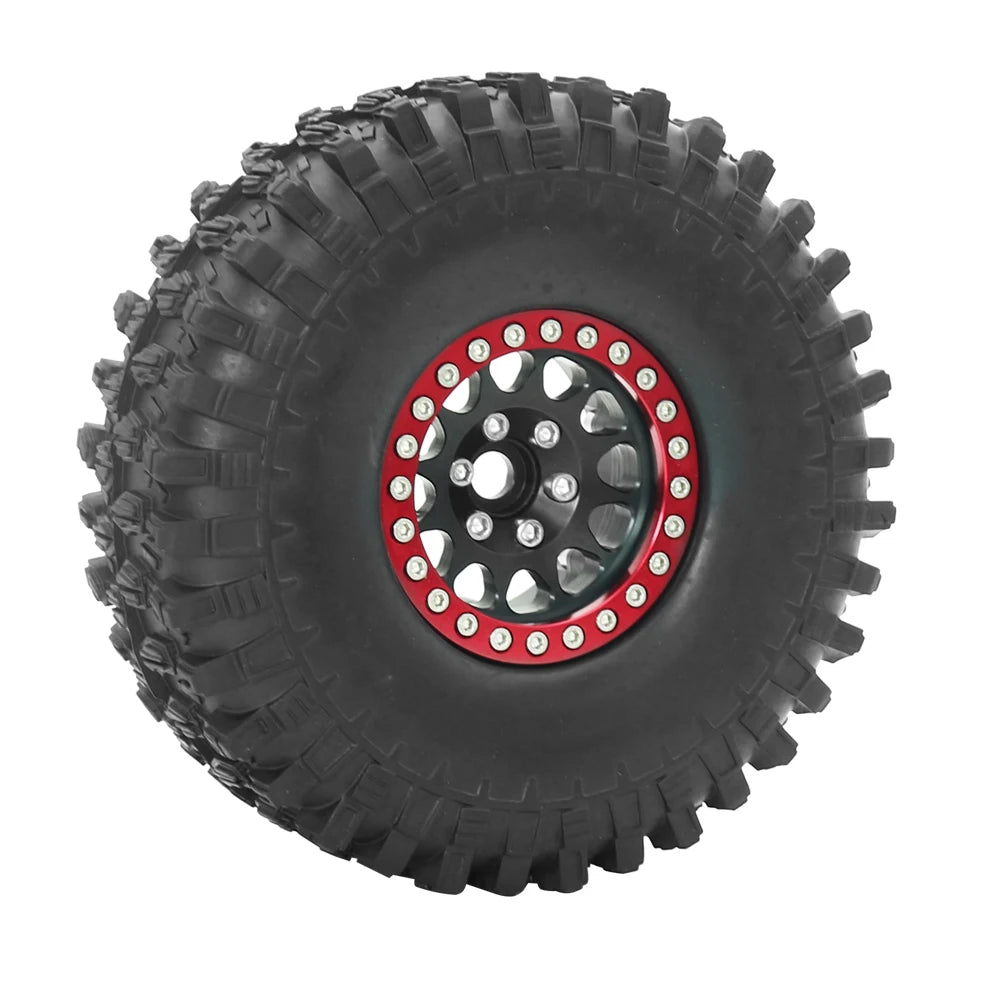 Metal 1.9 Beadlock Wheel Rim Tires Set for 1/10 RC Crawler Car Axial SCX10 III AXI03007 90046 TRX-4 Redcat GEN 8
