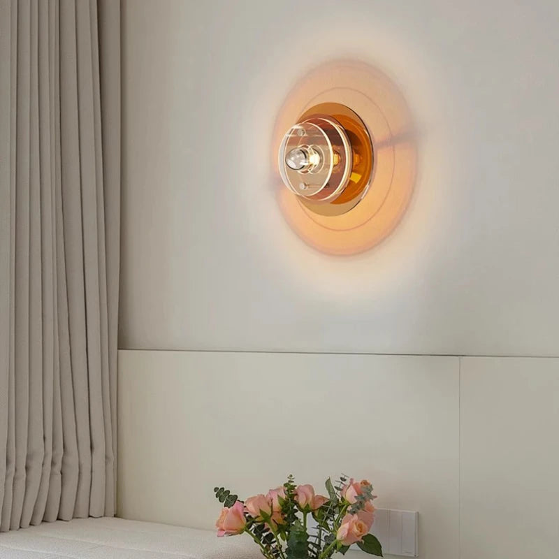 Italian Bauhaus LED Wall Lamps Living Room Bedroom Bedside Lamp Medieval Round Flying Saucer Wall Lights Bar Atmosphere Decor