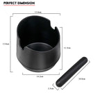 Leeseph Coffee Knock Box Residue Dump Container, Non-slip Durable Barista Grinding Waste Collection Box Fat Body with Knock Bar