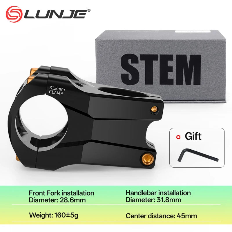 Mountain Bike Power Stem 35 45MM CNC Short Handlebar Bridge Aluminum Alloy 0 Degrees Hollow Road Bike Power 31.8 Mtb Stem
