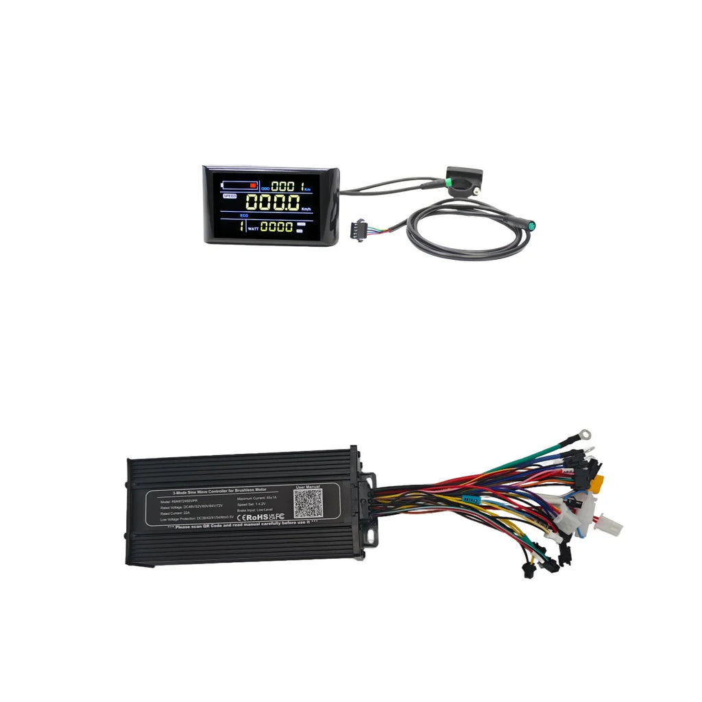 48V-72V 45A 3-mode Sine Wave ebike Controller with/without Display for 1000W-2880W Motor