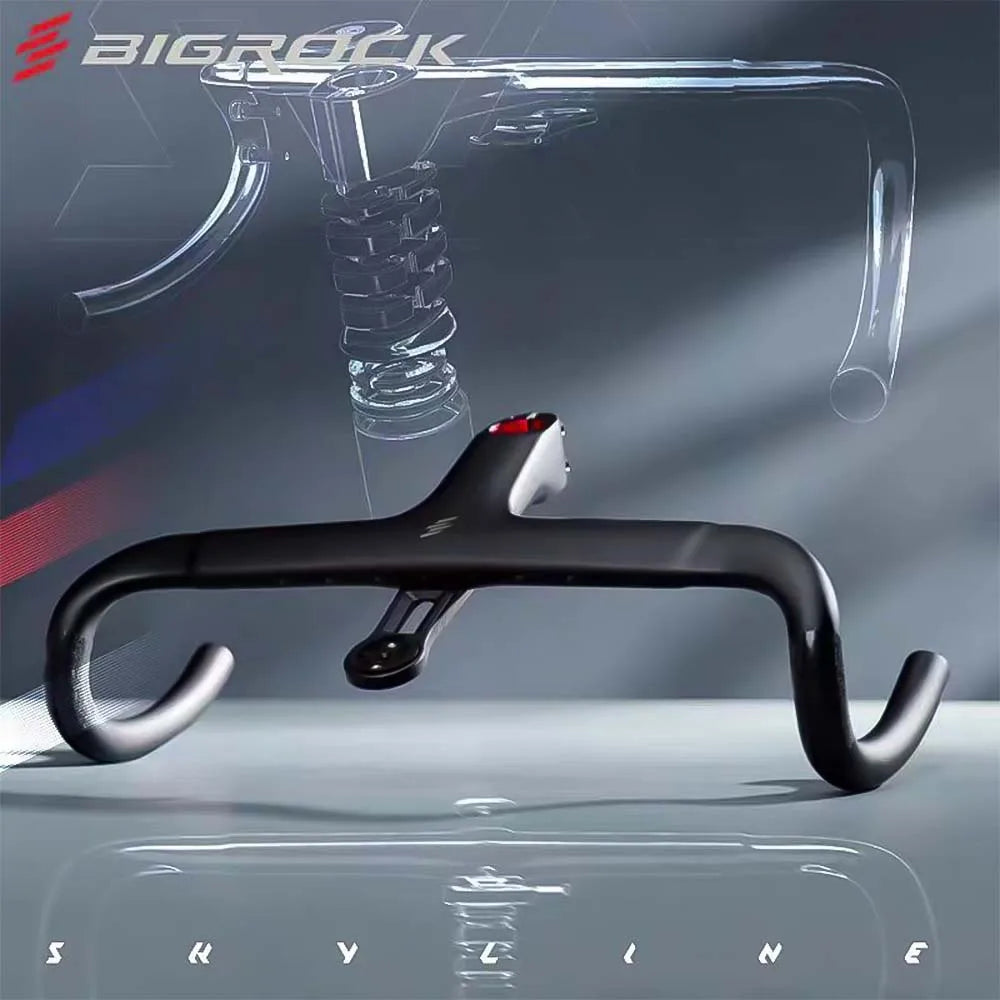 BIGROCK carbon fiber road handlebar gravel handlebar full internal routing handlebar 360/380/400/420 for OD1 28.6mm&OD2 31.8mm